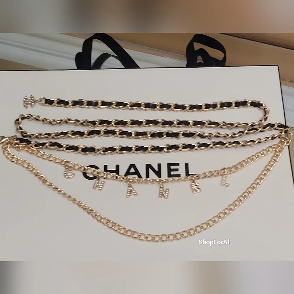 Chanel Gold and Black Chain Belt - Picture 14 of 15